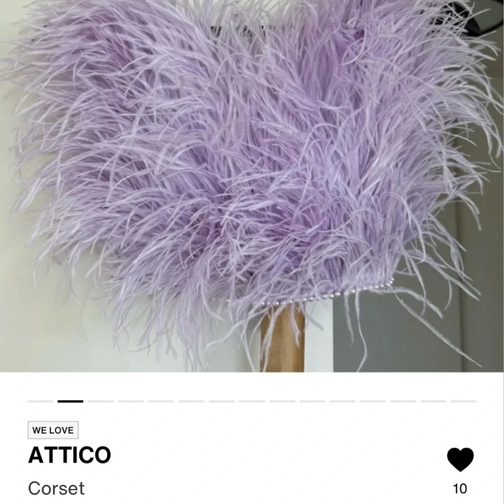 The Attico Lavender ostrich feather corset - Picture 2 of 6